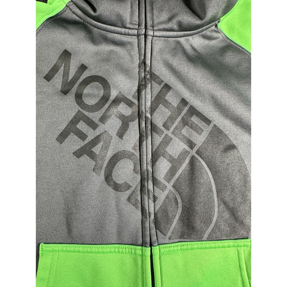 The North Face Full Zip Hoodie Jacket Warm Fleece Green Black Boys MEDIUM 10-12 - Picture 2 of 9